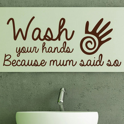 50% OFF on DeStudio Wash Your Hands Two Wall Sticker Sticker