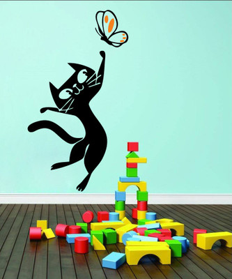 55% OFF on D��cor Kafe Decal Style Cat and Butterfly Wall Sticker Tiny Size-11*21 Inch Wall Sticker Sticker Pack of 1 55% OFF on D��cor Kafe Decal Style Cat and Butterfly Wall Sticker Tiny Size-11*21 Inch Wall Sticker Sticker Pack of 1