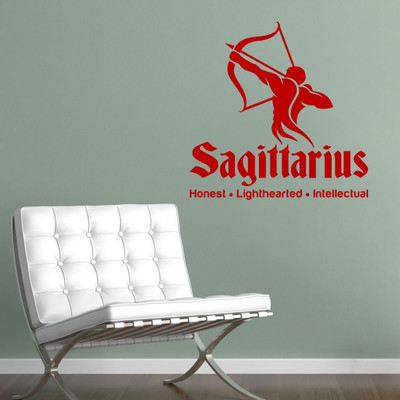 25% OFF on Chipakk Saggitarius Zodiac Decal - Red-M Pigmented Polyvinyl Films Imported Sticker