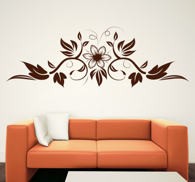 83% OFF on D��cor Kafe Decal Style Rose Floral Wall Art Large Size-40*13 Inch Wall Sticker Sticker Pack of 1