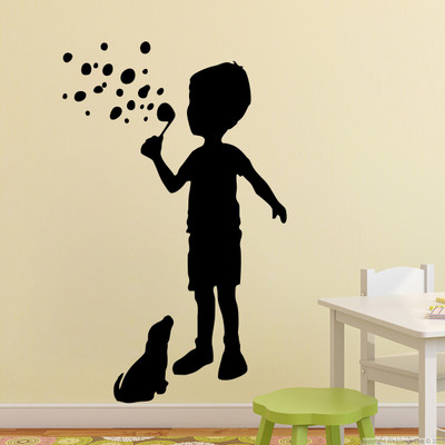 81% OFF on D��cor Kafe Decal Style Child and A Dog Wall Sticker Large Size-17*28 Inch Wall Sticker Sticker Pack of 1