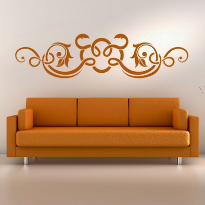 50% OFF on DeStudio Swirley Floral Heading One Size Jumbo WALL STICKER Sticker