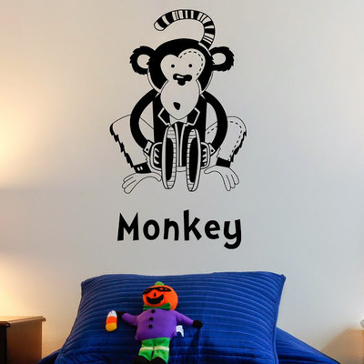 50% OFF on DeStudio Monkey Silhouette Kids Animal Wall Sticker Sticker