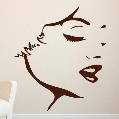 66% OFF on D��cor Kafe Decal Style Face Outline Wall Art Large Size- 21*24 Inch Wall Sticker Sticker Pack of 1