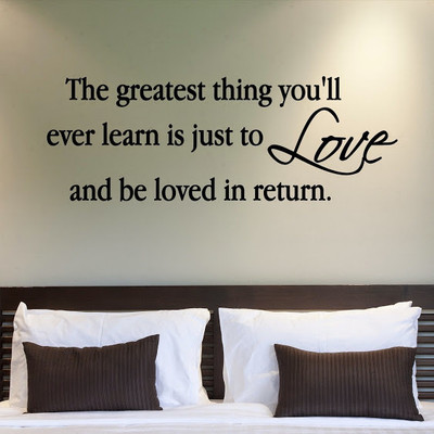 50% OFF on DeStudio Love Wall Quote Bedroom Learn Message Wallart Color Black Size 150 X 60 Cms Wall Sticker