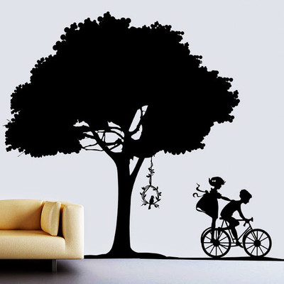 50% OFF on DeStudio DeStudio Kids Playing Under Tree Wall Stickers Size MEGA WALL STICKER Sticker