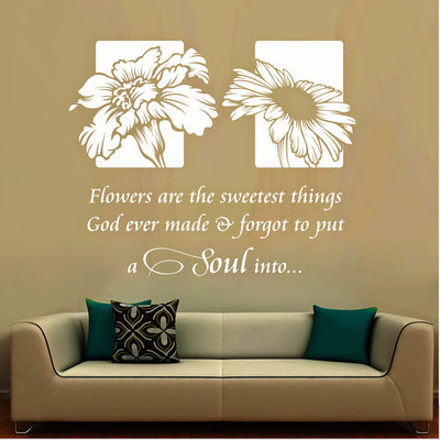 50% OFF on DeStudio DeStudio Flowers Quote One Wall Stickers Size JUMBO WALL STICKER Sticker