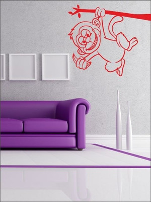 18% OFF on Wall1ders Monkey With Banana PVC Vinyl Sticker Pack of 1