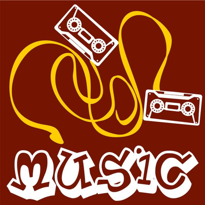 Chipakk Funky Music - White Small Pigmented Polyvinyl Films Imported Sticker