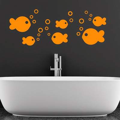 50% OFF on DeStudio Fish Bubbles Sea Bathroom Animals Wall Sticker Sticker