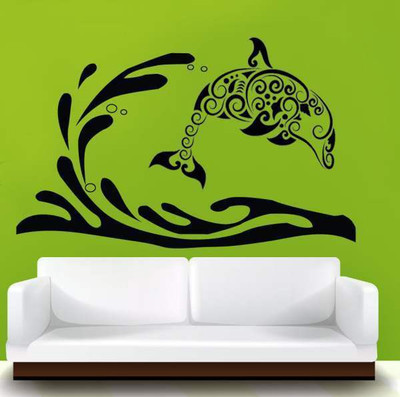 42% OFF on Hoopoe Decor Fish jumping from water Wall Sticker Pack of 1