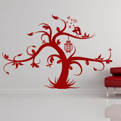 82% OFF on DeStudio Tree Bird Cage Animals Size Jumbo WALL STICKER Sticker