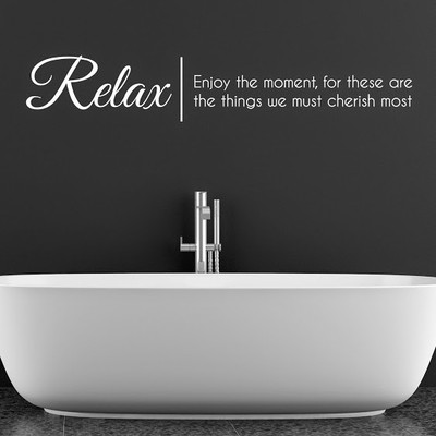 50% OFF on DeStudio Relax Enjoy Cherish One Color Gray Size 150 X 60 Cms Wall Sticker