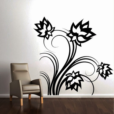 50% OFF on DeStudio DeStudio Lotus Flowers One Wall Stickers Size JUMBO WALL STICKER Sticker