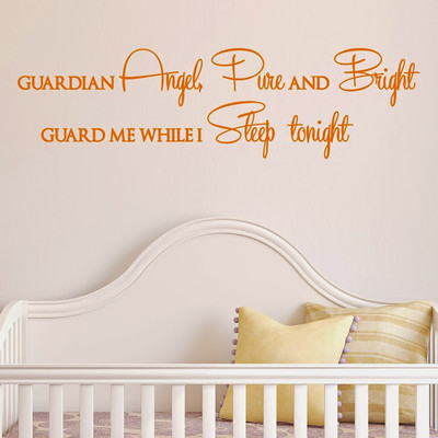 50% OFF on DeStudio Bedroom Quote Sleep Angel Pure Guardian Wallart Home Color Orange Size 135 X 60 Cms Wall Sticker