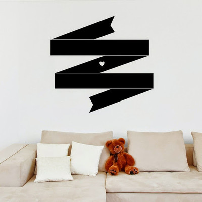 50% OFF on DeStudio Heart Ribbon Cute Girls Love Decal Wall Sticker Sticker