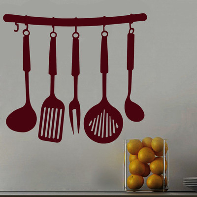 40% OFF on Creative Width Decor Kitchen Utensils Vinyl Sticker Sticker Pack of 1