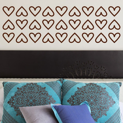 50% OFF on DeStudio Hearts Border Fun Decor Decoration Bed Home Color Brown Size 135 X 60 Cms Wall Sticker
