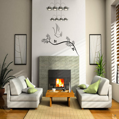 62% OFF on DeStudio Dove Trails Color Black Size 75cms X 60 Cms Wall Sticker