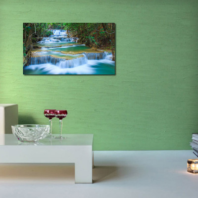 50% OFF on 999store Forest Waterfall At Mount Vinyl Home Decor PVC Wall 91 Cms X 61 Cms Paper Sticker