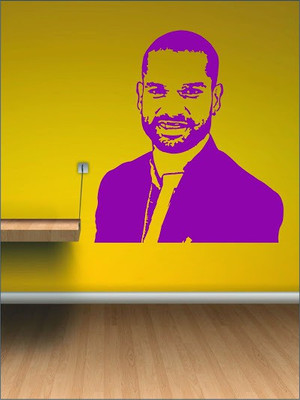 87% OFF on Wall1ders Shikhar Dhawan PVC Vinyl Sticker Pack of 1