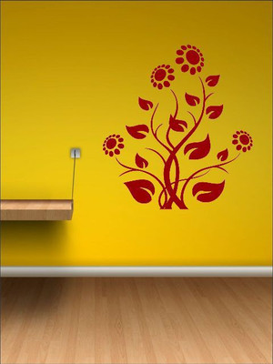 77% OFF on Wall1ders Sunflower With Leafs Sticker Sticker Pack of 1