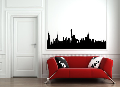 24% OFF on Dream On Walls Cityscape Self Adhesive Vinyl Decal Sticker