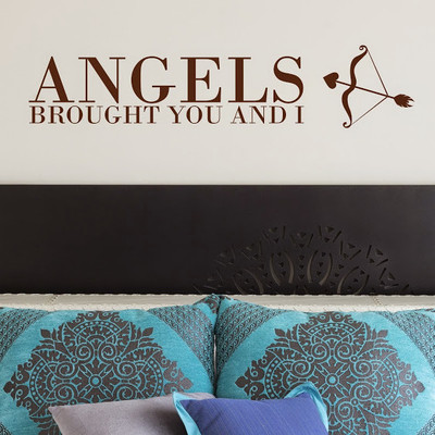 50% OFF on DeStudio Angels Love Couple Bedroom Wallart Vinyl Color Brown Size 150 X 60 Cms Wall Sticker