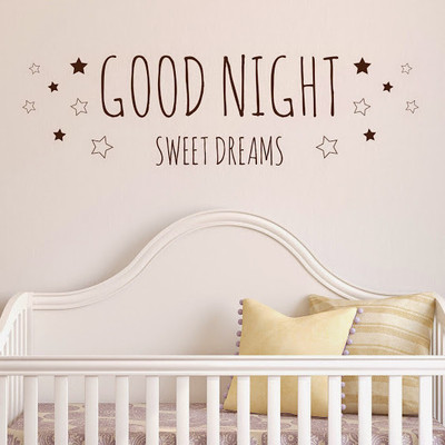 50% OFF on DeStudio Good Night Sweet Dreams Kids Home Color Brown Size 150 X 60 Cms Wall Sticker