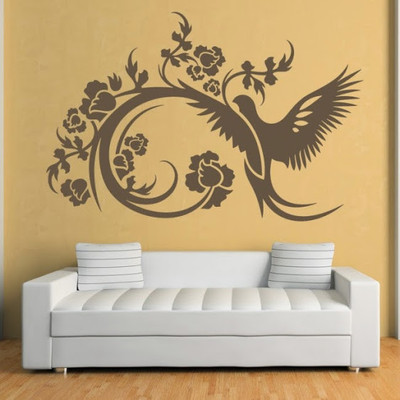 50% OFF on DeStudio Bird And Floral Decorative One Size Giant WALL STICKER Sticker