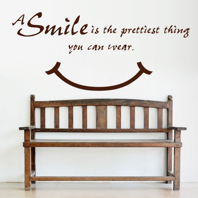 64% OFF on D��cor Kafe Decal Style Smile is Pretty Wall Art Small Size-23*10 Inch Wall Sticker Sticker Pack of 1