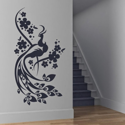 80% OFF on DeStudio Floral Peacock One Size Super WALL STICKER Sticker