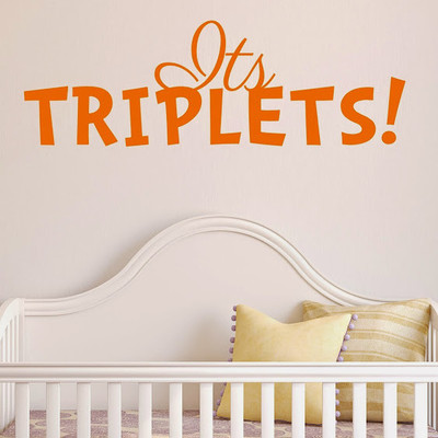 50% OFF on DeStudio Triplets Baby Bedroom Wallart Home Color Orange Size 150 X 60 Cms Wall Sticker