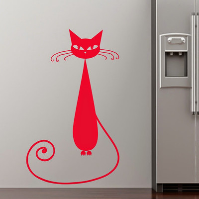 50% OFF on DeStudio Cat Silhouette Cute Cats Animals Wall Sticker Sticker