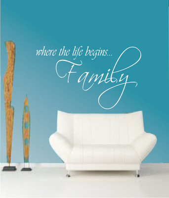 50% OFF on Ritzy Life Begins With Family Living Room Wall Quotes Wall Decal Sticker