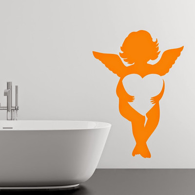 50% OFF on DeStudio Baby Heart Cupid Angel Decal Home Wall Sticker Sticker