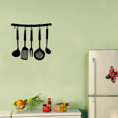 35% OFF on meSleep Kitchen Tools Design Black PVC Sticker Pack of 1