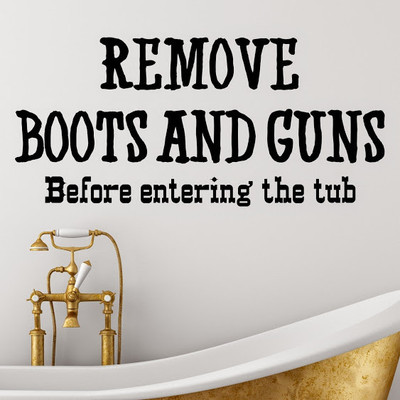 50% OFF on DeStudio Boots Guns Two Color Black Size 135 X 60 Cms Wall Sticker