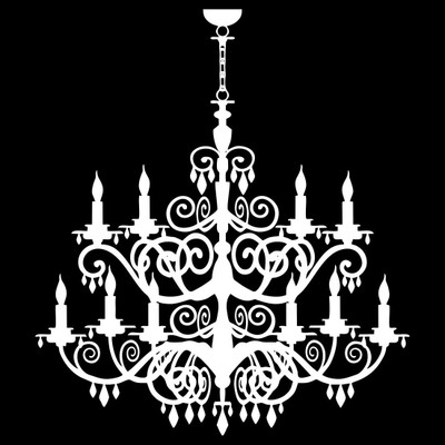 Chipakk Chandelier 4 - White Wall Decal Small Pigmented Polyvinyl Films Imported Sticker