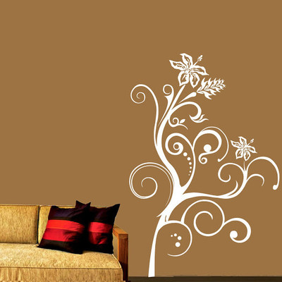 50% OFF on DeStudio DeStudio Floral Curls One Wall Stickers Size MEGA WALL STICKER Sticker