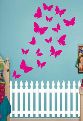 24% OFF on Dream On Walls Butterfly Pink Self Adhesive Vinyl Decal Sticker
