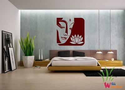 55% OFF on Wall Whispers Buddha with Lotus Vinyl Sticker