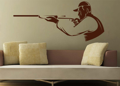 74% OFF on D��cor Kafe Decal Style Shooter Men Wall Art Small Size-25*11 Inch Wall Sticker Sticker Pack of 1