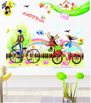 33% OFF on Pindia 3d Happy Day Wind Mill Wall Sticker