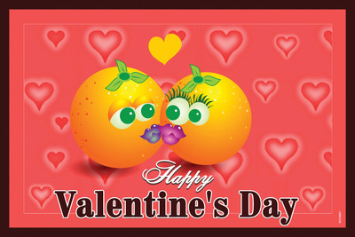 16% OFF on Orange Love For Valentine Pair Paper Print