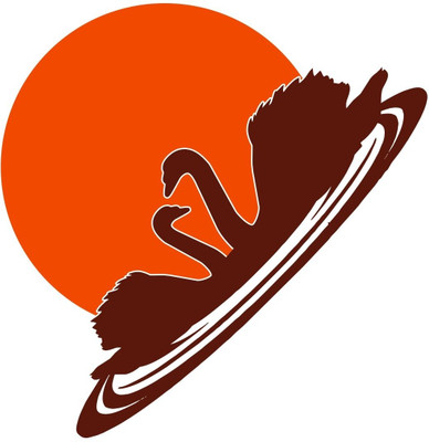 25% OFF on Chipakk Brown Orange Swan Pair Decal Pigmented Polyvinyl Sticker