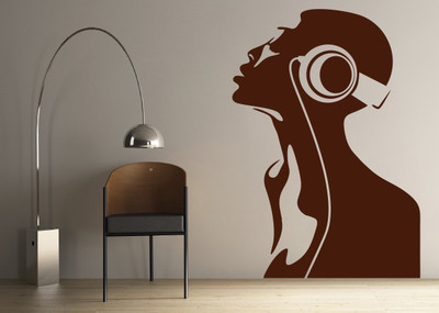86% OFF on D��cor Kafe Decal Style Women Singing Wall Art Medium Size-22*32 Inch Wall Sticker Sticker Pack of 1