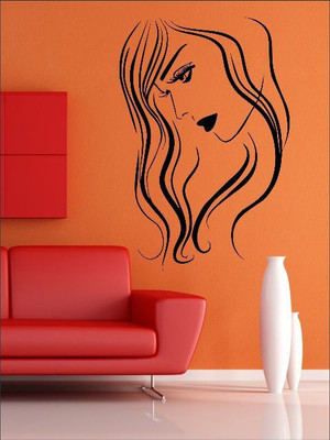 82% OFF on Wall1ders Hair On Girl Face Sticker Sticker Pack of 1