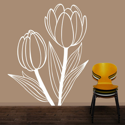 87% OFF on DeStudio Beautiful Tulips One Size Tiny Wall Sticker