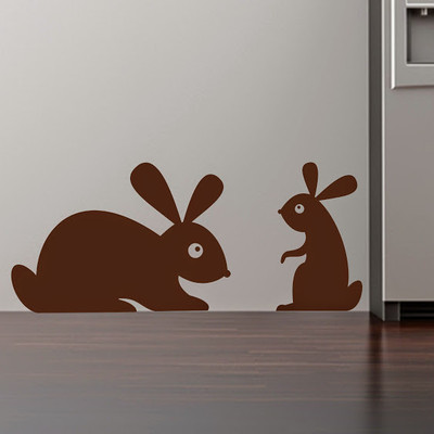 50% OFF on DeStudio Silhouette Rabbits Cute Wall Sticker Sticker